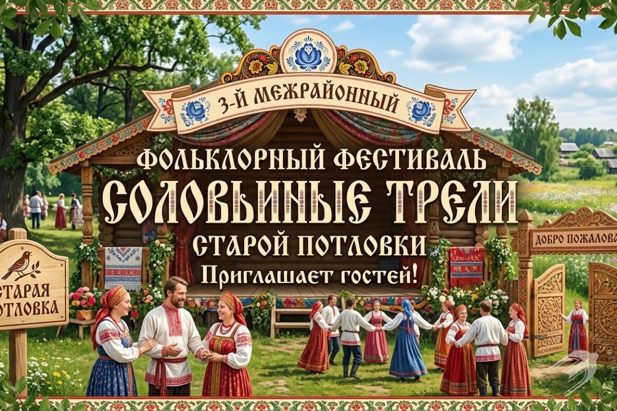 III Межрайонный фольклорный фестиваль «СОЛОВЬИНЫЕ ТРЕЛИ СТАРОЙ ПОТЛОВКИ» III Межрайонный фольклорный фестиваль «СОЛОВЬИНЫЕ ТРЕЛИ СТАРОЙ ПОТЛОВКИ»
